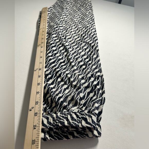 Anthropologie Pants Womens 0 Black White Jogger Linen Blend High Waisted Boho - Picture 6 of 6